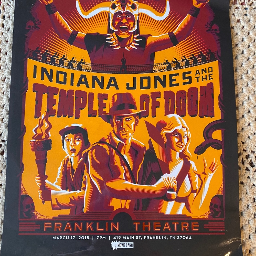 Indiana Jones & the Temple of Doom Screen Print Poster